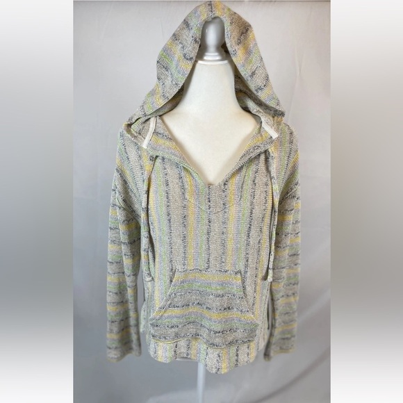 Earthbound Drug Rug Soft Pullover Knit Hooded Rainbow Color Top Woman’s Size L - Picture 2 of 15